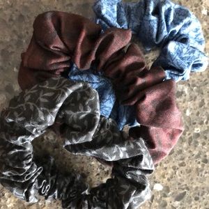 Pack of 3 scrunchies, 100% cotton. NWOT